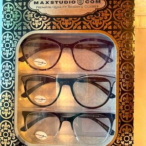 Max Studio 3 Pack Cat Eye Readers +2.00